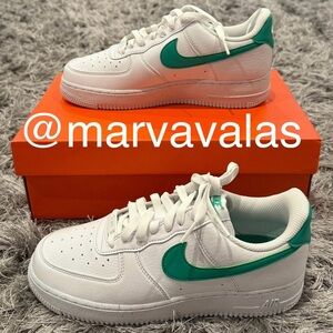 Nike Air Force 1 ‘07 White Stadium Green. Womens 7 or 8